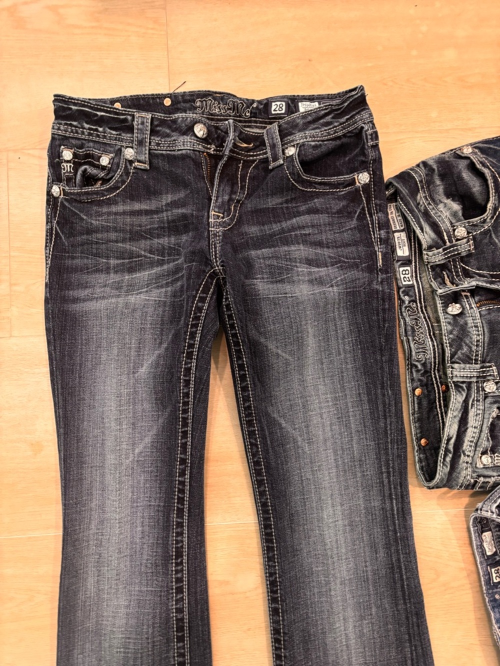Miss Me Boot Cut Jeans Trio in Dark Indigo, Medium Wash and Light Wash - Picture 2 of 7